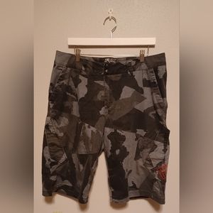 Fox Cargo Shorts Men's Size 36 Camouflage Gray Pockets Hiking Outdoor